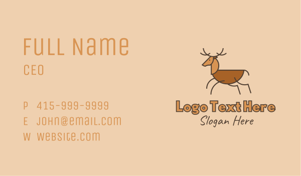 Wild Brown Deer  Business Card Design Image Preview