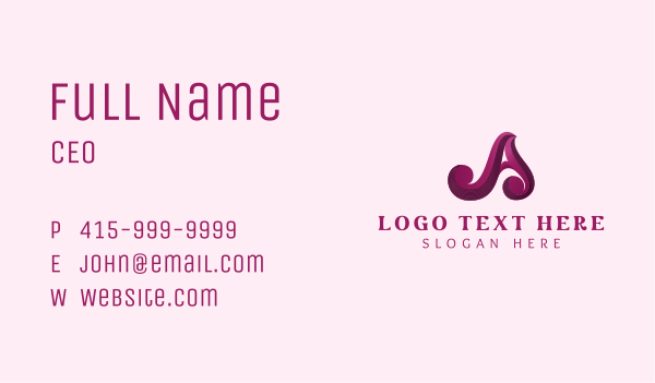 Fashion Stylist Letter A Business Card Design Image Preview