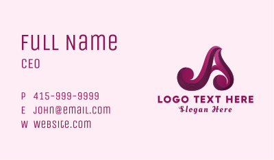 Fashion Stylist Letter A Business Card