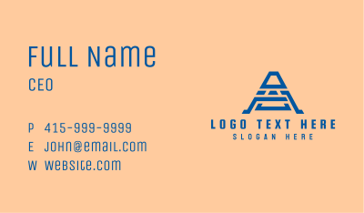 Blue Tribal Letter A  Business Card Image Preview