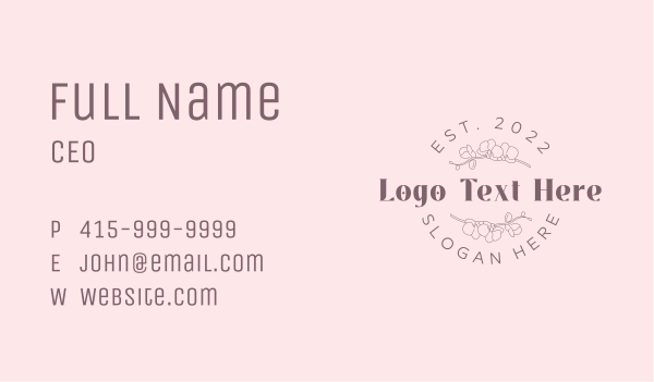 Organic Flower Wordmark Business Card Design Image Preview