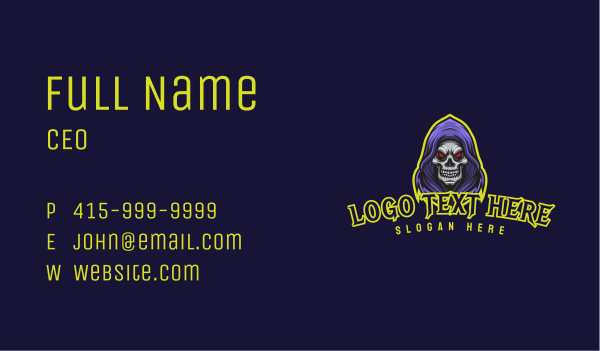 Hoodie Skull Gamer Business Card Design Image Preview