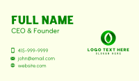 Green Leaf Letter O Business Card Design