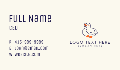 Happy Duck Mascot  Business Card Image Preview