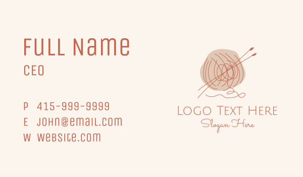 Knitting Wool Needle Business Card Design Image Preview