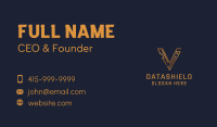 Cryptocurrency Circuit Letter V Business Card Image Preview