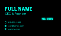 Glowing Blue Text Business Card Design