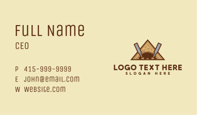 Saw Chisel Emblem Business Card Image Preview