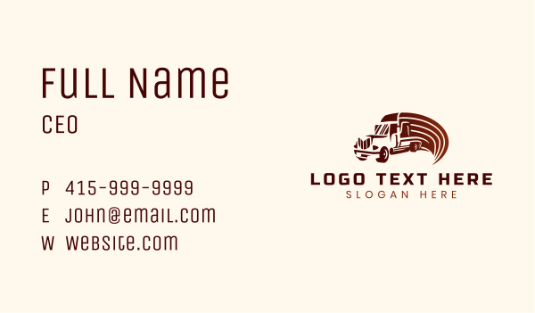 Logistics Cargo Truck Business Card Design Image Preview