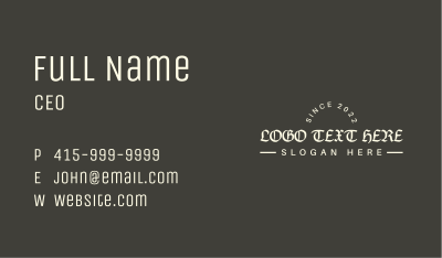 Gothic Tattoo Wordmark Business Card Image Preview