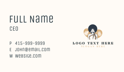 Feminine Afro Salon Business Card Image Preview