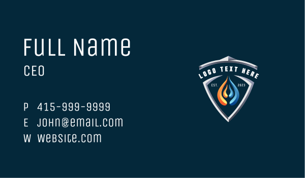 Fire Ice Thermal Shield Business Card Design Image Preview