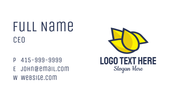 Yellow Lotus Bird Business Card Design