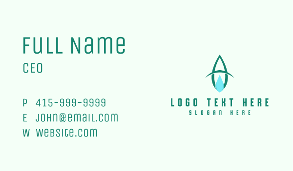 Natural Droplet Letter A Business Card Design Image Preview