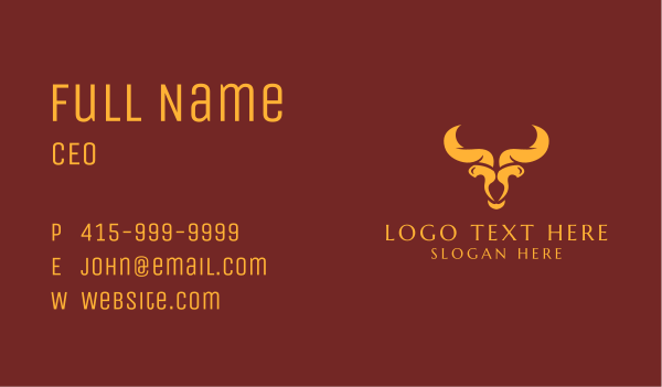 Yellow Wild Horns Business Card Design Image Preview