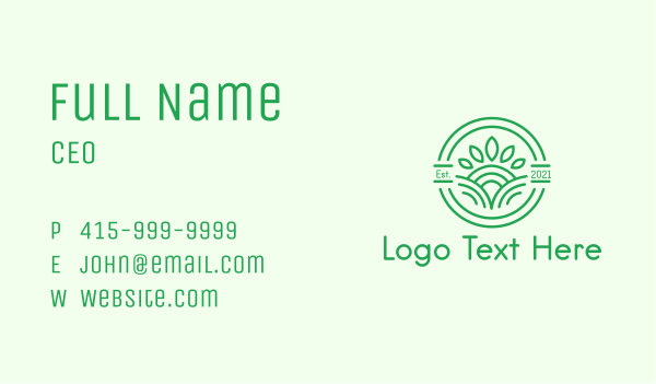 Leaf Sun Valley Business Card Design Image Preview