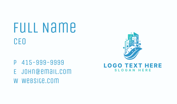 Eco Cleaning Building Business Card Design Image Preview
