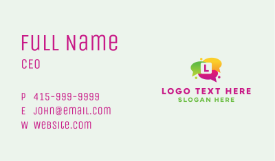 Multimedia Speech Bubble Lettermark Business Card Image Preview