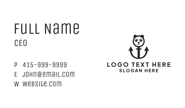 Anchor Panda Business Card Design Image Preview