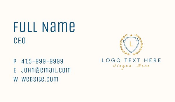 Academy Shield Letter  Business Card Design Image Preview