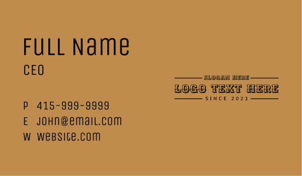 Western Rodeo Fashion Wordmark Business Card Design Image Preview