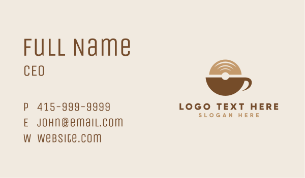 Modern Coffee Vinyl Business Card Design Image Preview