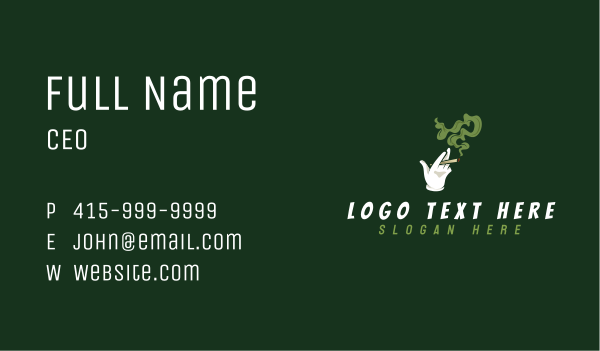 Cigarette Smoking Cannabis Business Card Design Image Preview