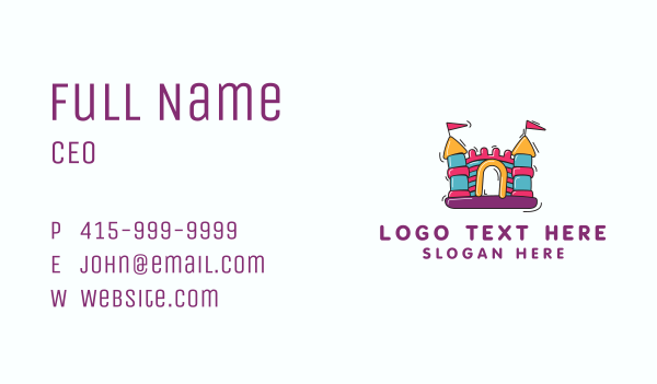 Inflatable Castle Fortress Business Card Design Image Preview