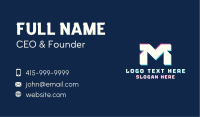 Tech Gaming Letter M  Business Card Image Preview
