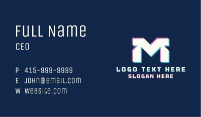 Tech Gaming Letter M  Business Card