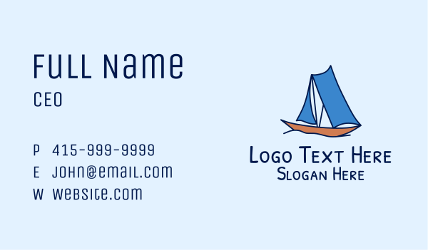 Ocean Sailboat  Business Card Design Image Preview