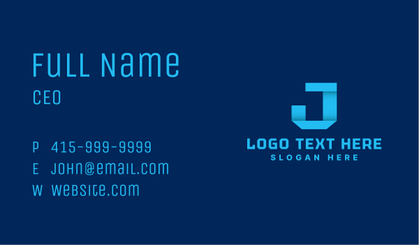 Corporate Startup Letter J Business Card Design Image Preview