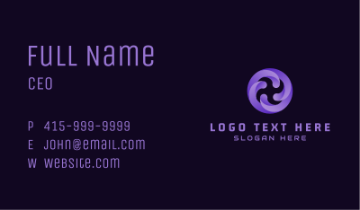 Round Cyber Technology  Business Card Image Preview