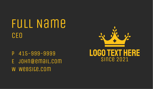 Gold Rice Crown Business Card Design Image Preview
