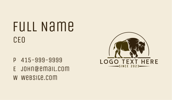 Bison Rodeo Ranch Business Card Design Image Preview