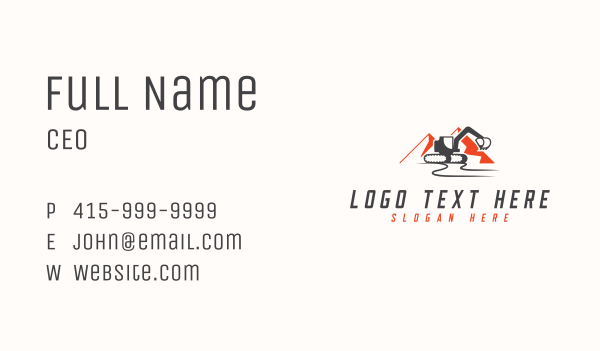 Industrial Excavation Tractor Business Card Design Image Preview