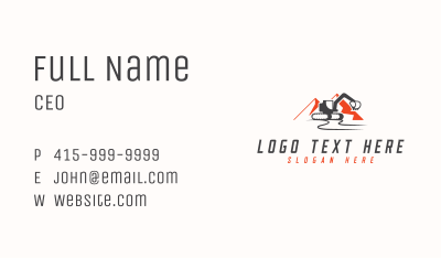 Industrial Excavation Tractor Business Card Image Preview
