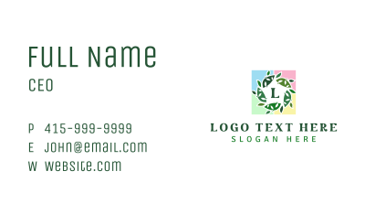 Leaf Tile Frame Lettermark Business Card Image Preview