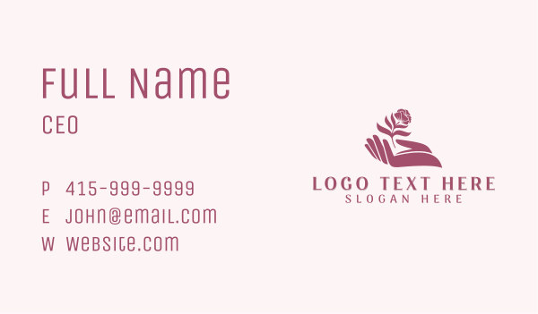 Hand Floral Spa Business Card Design Image Preview