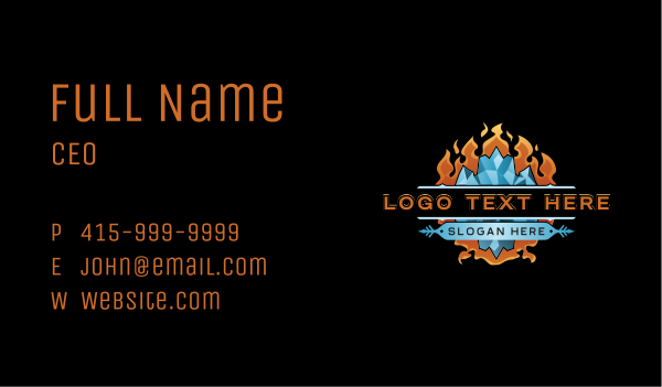 Fire Ice Thermal Business Card Design Image Preview
