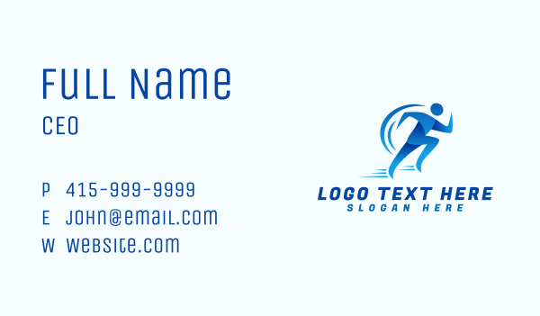 Fast Running Man Business Card Design Image Preview