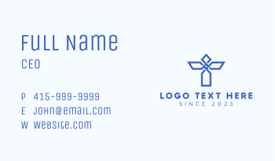 Blue Abstract Letter T Business Card Image Preview
