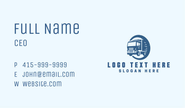 Blue Truck Transportation Business Card Design Image Preview