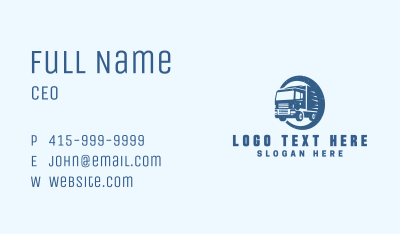 Blue Truck Transportation Business Card Image Preview