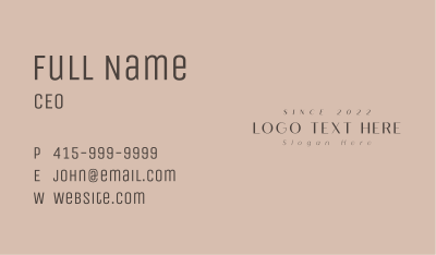Classy Business Wordmark Business Card Image Preview