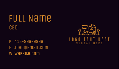 Golden Orange Lion Business Card Image Preview