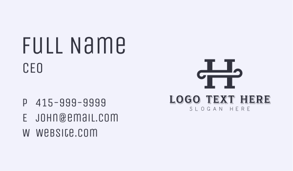 Classic Company Letter H Business Card Design Image Preview