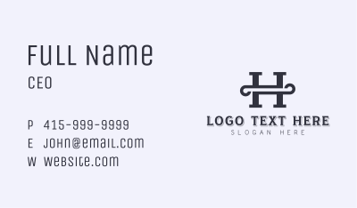Classic Company Letter H Business Card Image Preview