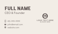 Generic Swoosh Brand Letter Q Business Card Design