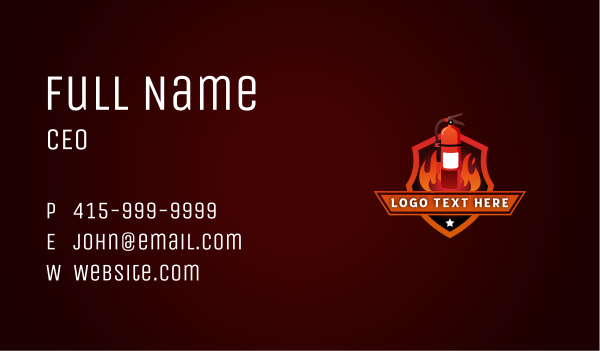 Fire Extinguisher Shield Business Card Design Image Preview